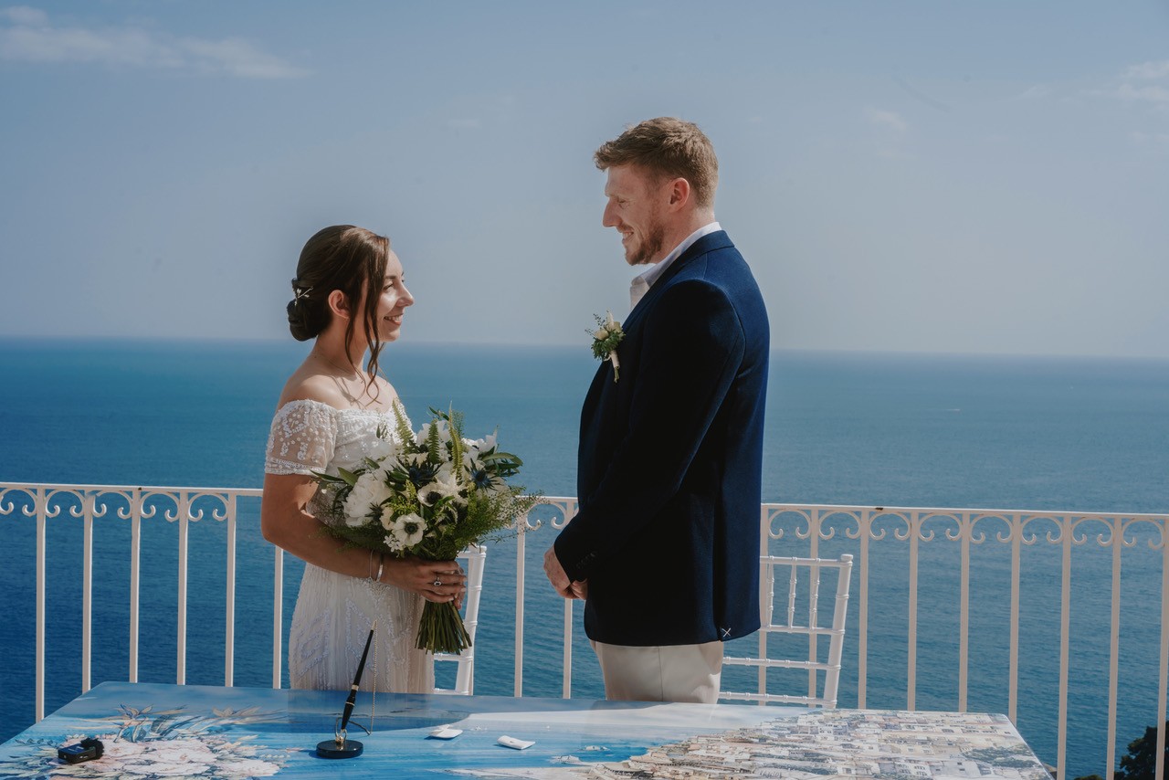 Civil ceremony at the town hall of Positano