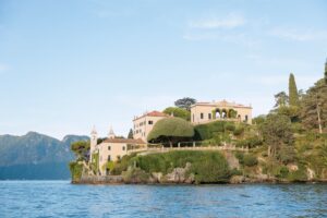 Villa del Balbianello gardens and panoramic view Lake Como