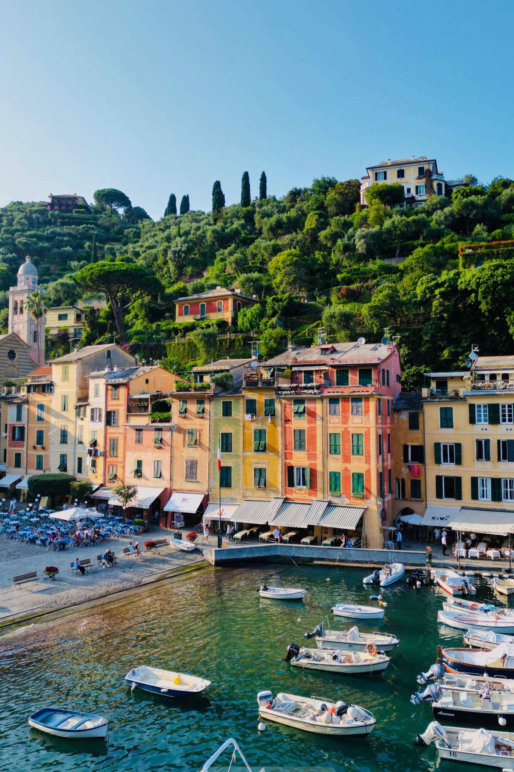 Aerial view of Portofino harbour — portofino elopement destination on the Italian Riviera