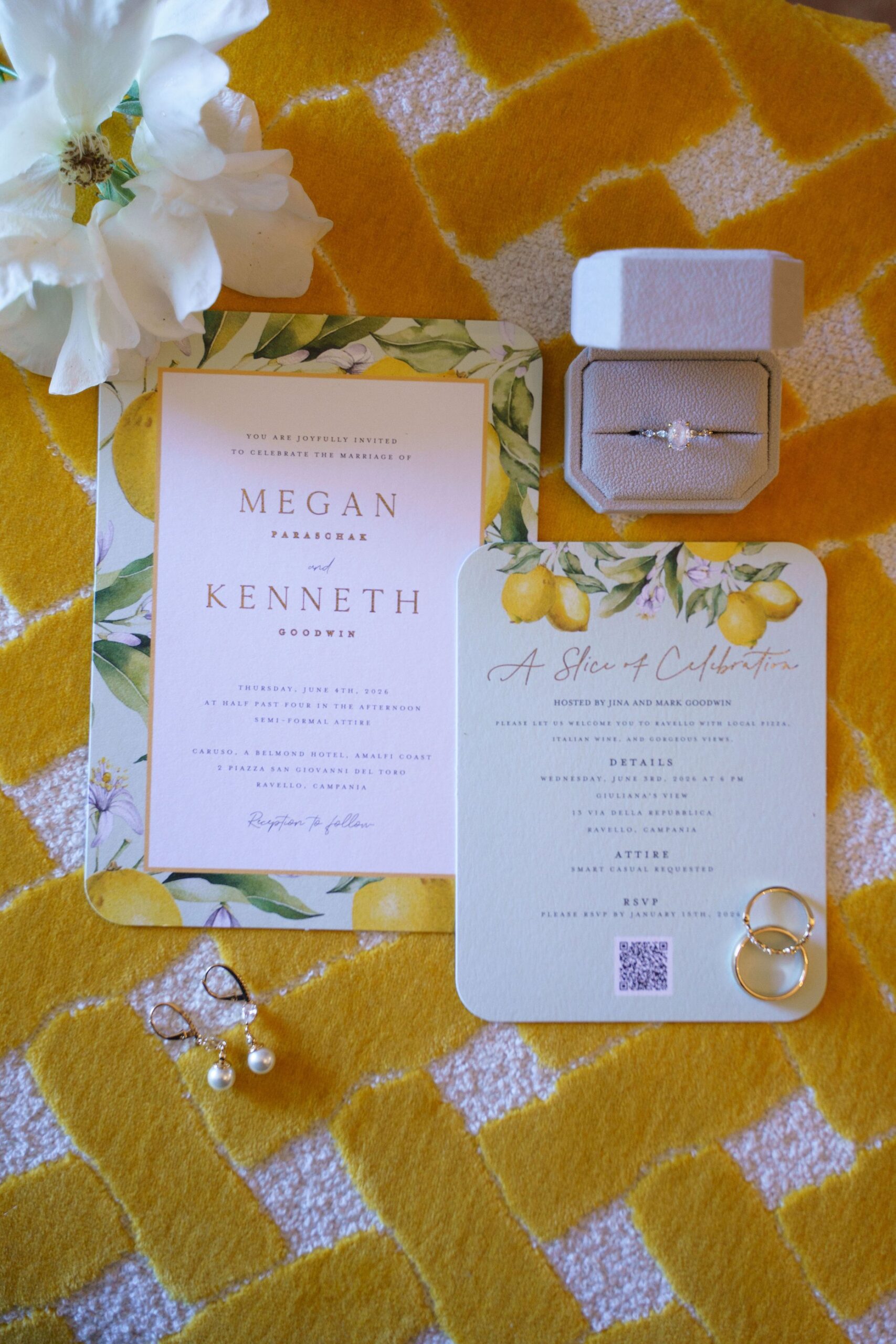 Amalfi Coast elopement invitation
